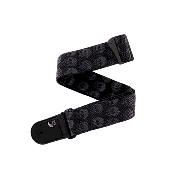 GİTAR ASKISI 50MM DOKUMA SKULLS BLACK TUBULAR