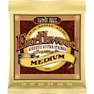 Ernie Ball P02002 Earthwood Medium 80/20 Bronze 0.13 - 0.56 Akustik Gitar Teli
