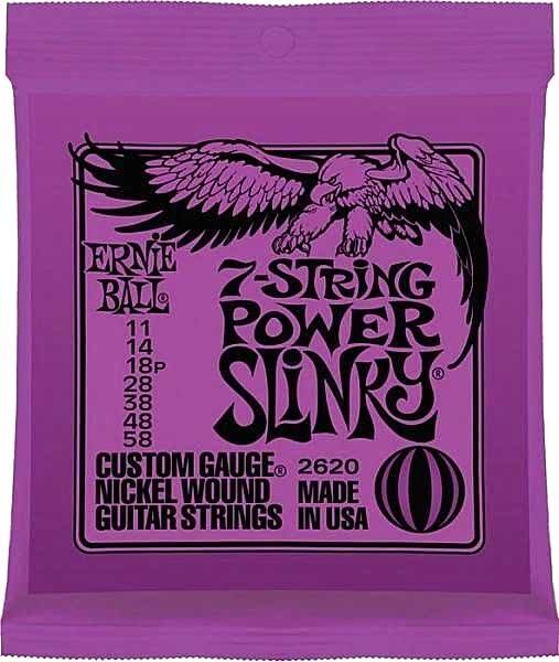 ERNIE BALL Power Slinky 11-58 7 Telli Nickel Wound Elektro Gitar Teli