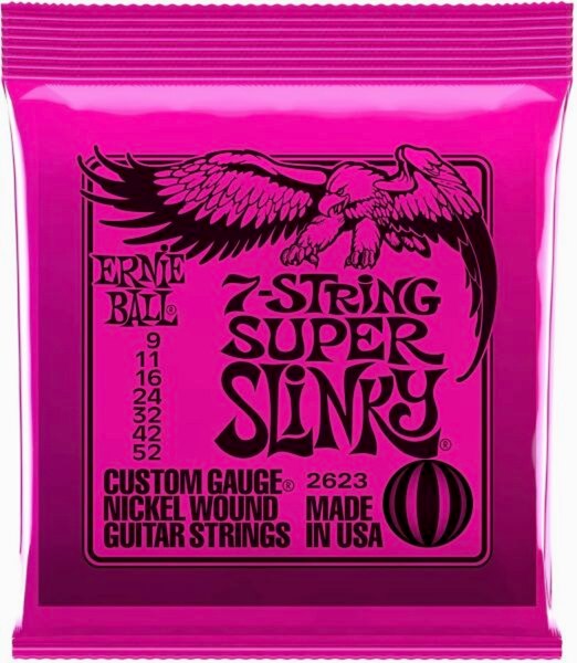ERNIE BALL Super Slinky 9-52 7 Telli Nickel Wound Elektro Gitar Teli
