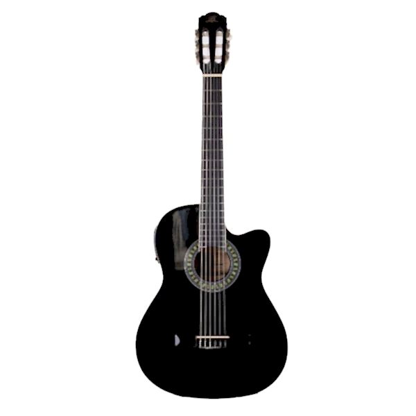 Barcelona LC 3900 CEQ BK Elektro Klasik Gitar