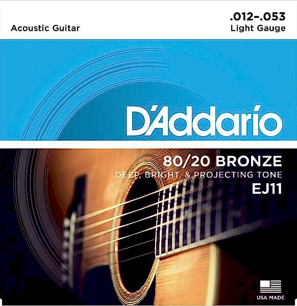 DADDARIO EJ11 AKUSTİK GİTAR TEL SETİ, 12-53, 80/20 BRONZE, LIGHT