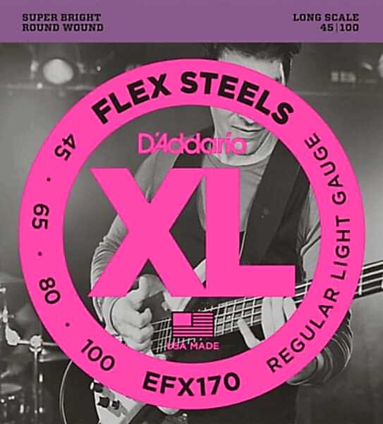 DADDARIO EFX170 BASS GİTAR TEL SETİ, FLEXSTEELS, REGULAR LIGHT