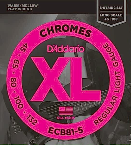 DADDARIO ECB81-5 BASS GİTAR TEL SETİ, 5 TELLİ, CHROMES, REGULAR LIGHT