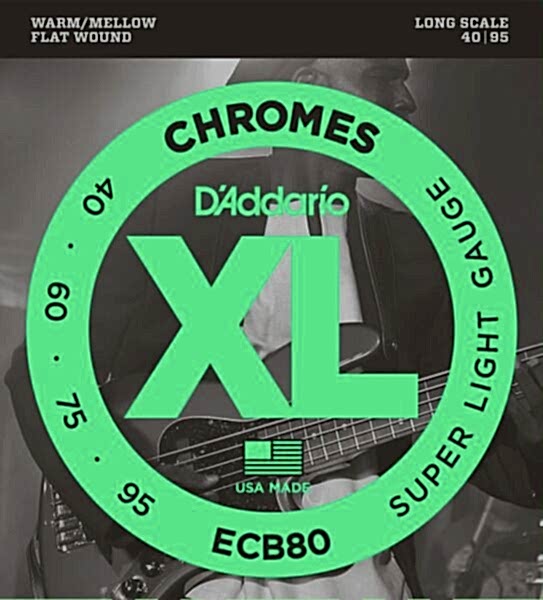 DADDARIO ECB80 BASS GİTAR TEL SETİ, CHROMES, SUPER LIGHT
