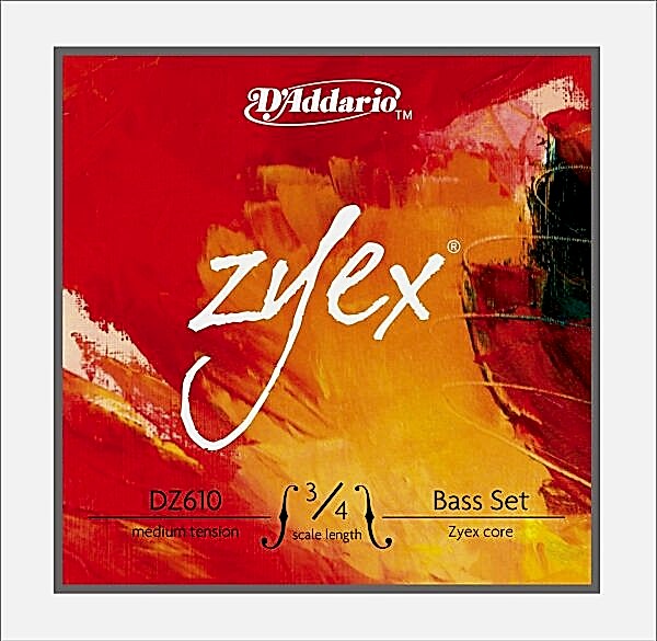 KONTRABAS TEL SETİ, ZYEX, 3/4 SCALE, MEDIUM TENSIO