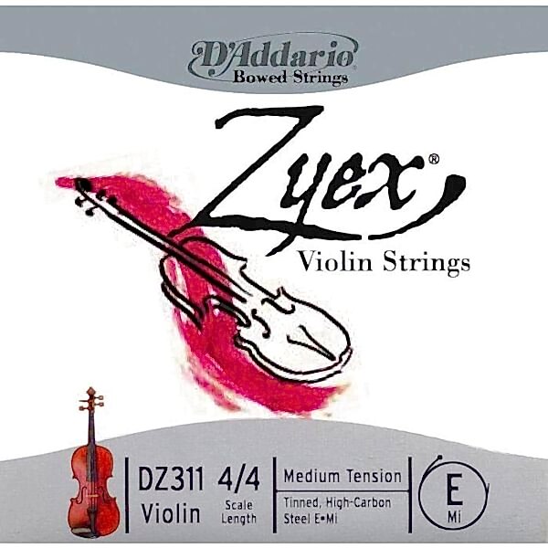 DADDARIO DZ311 KEMAN TEK TEL, ZYEX, 4/4 , MEDIUM, E-(Mİ), ALÜMİNYUM