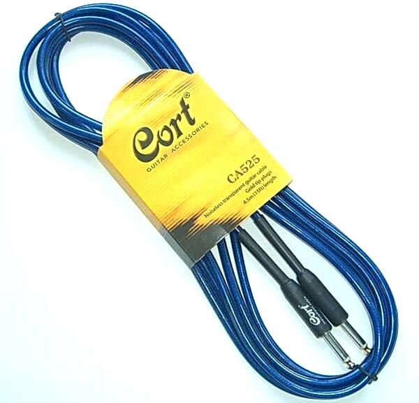 GİTAR KABLO GÜRÜLTÜSÜZ 5M (NOISLESS), ŞEFFAF MAVİ,
