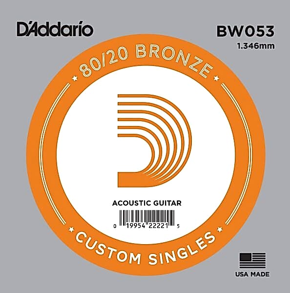 DADDARIO BW053 AKUSTİK TEK TEL, 80/20 BRONZE WOUND, 053, E-(Mİ)