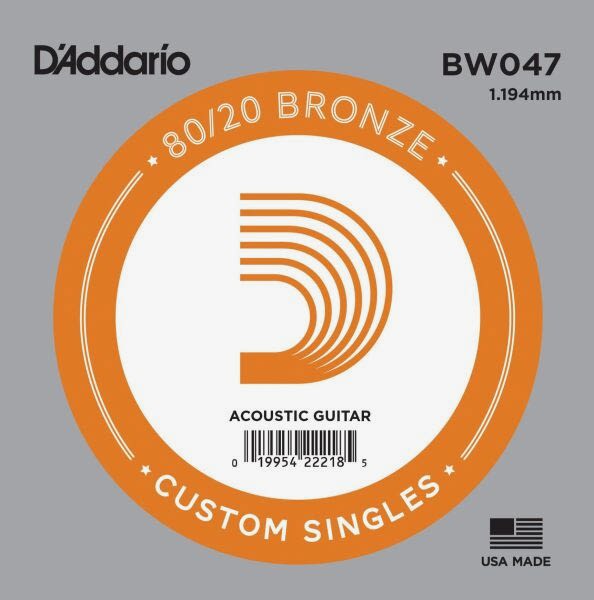 DADDARIO BW047 AKUSTİK TEK TEL, 80/20 BRONZE WOUND, 047, E-(Mİ)