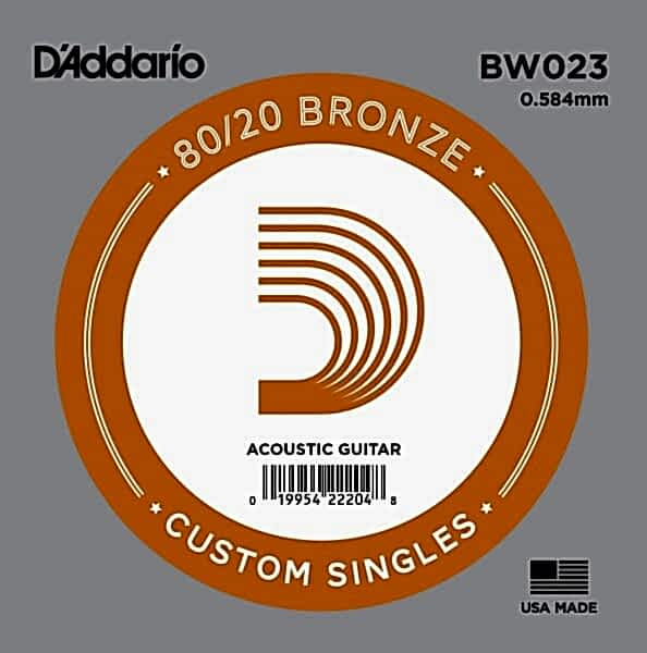 DADDARIO BW023 AKUSTİK TEK TEL, 80/20 BRONZE WOUND, 023, G-(SOL)