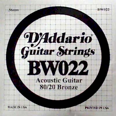 DADDARIO BW022 AKUSTİK TEK TEL, 80/20 BRONZE WOUND, 022, G-(SOL)