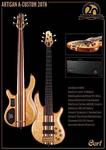 CORT A4 CUSTOM 20THNAT BASS GİTAR, ÇANTALI, NATUREL