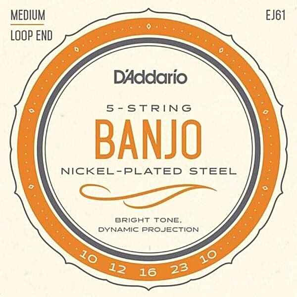 DADDARIO EJ61 BANJO TEL SETİ, NICKEL WOUND, 10-23, MEDIUM