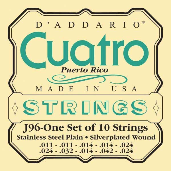 DADDARIO J96 PUERTO RICO CUATROSU İSİMLİ ENSTRÜMAN İÇİN 10'LU TAKIM