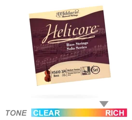 KONTRABAS TEL SETİ, HELICORE, SCALE 3/4, BASS SOLO