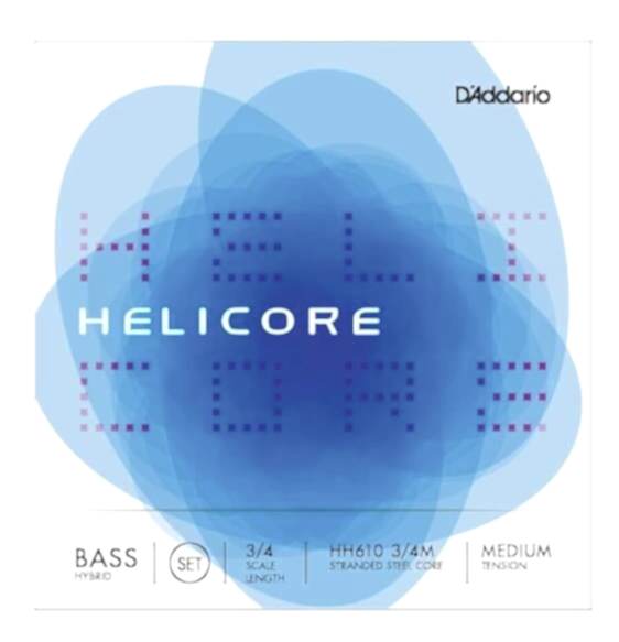 KONTRABAS TEL SETİ, HELICORE, HYBRID, 3/4 SCALE LE